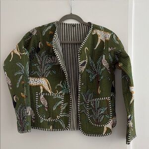 Green Patterned Women's Jacket